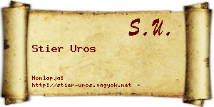 Stier Uros névjegykártya